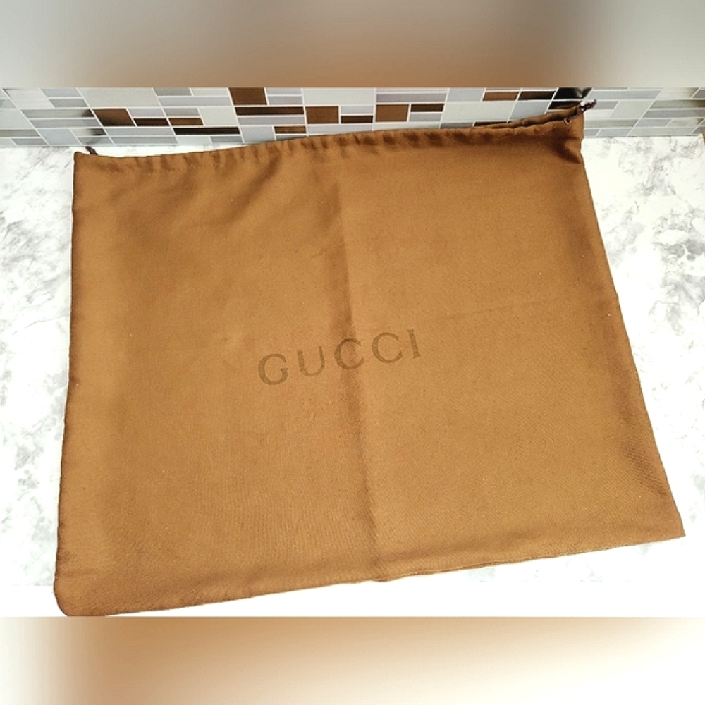 GUCCI VINTAGE Large Brown Drawstring Dust Bag